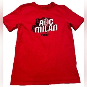 Puma AC Milan Culture Collection T-Shirt Mens S Red Short Sleeve Soccer